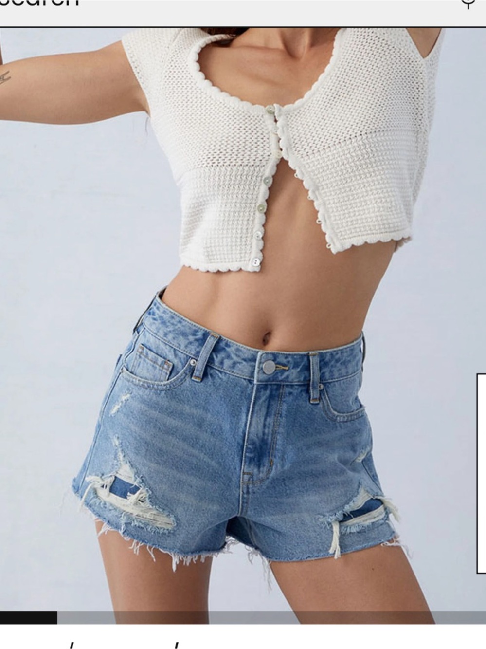 Pacsun Ripped High Waisted Denim Festival Shorts